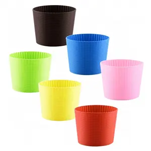 Wholesale Custom Cup Sleeve Anti Slip Ceramic Coffee Mug Custom Cup Cover Silicone Bottle Cover