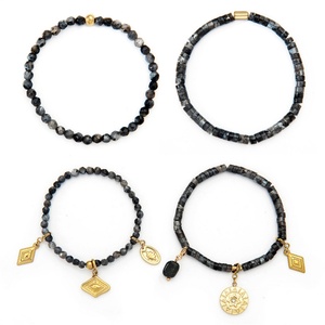 14k Gold Plated Long Lasting Bohemian Layer Stainless Steel <b>Bracelet</b> Natural Stone <b>Beads</b> <b>Bracelets</b> - Product Image 5