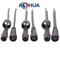AOHUA Fournir Led PV Système Micro Onduleur Connecteur Étanche M19 3Pin Mâle Femelle Pré-câblé PVC Connecteur IP65