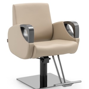 Contemporary Faux Leather Barber Chair with <b>Adjustable</b> Height Hydraulic Pump <b>Square</b> Base Salon Furniture - Product Image 4