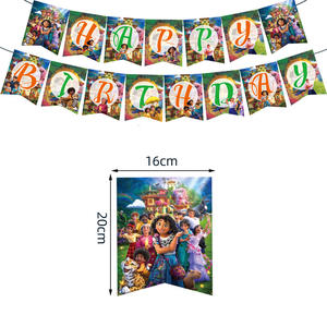 Encant0 Ensemble de décorations de fête d'anniversaire pour enfants comprenant des ballons en latex Cupcake Topper Banner Vaisselle Faveurs-pour décorations de fête - Product Image 2