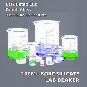 Bécher en verre borosilicaté gradué de 100 ml pour utilisation en laboratoire de chimie - Product Image 2
