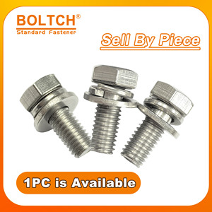 Vis à tête hexagonale en acier inoxydable Boltch DIN933 M7x1.0 avec filetage UNF, deux rondelles, haute résistance, trois combinaisons de vis - Product Image 4