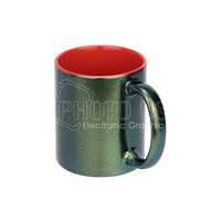 Revêtements ORCA 11 oz. Mug à sublimation vierge à peinture néon bicolore (vert à l'extérieur)