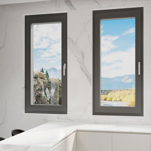 Alumínio liga Double Lowe Glazd janelas vidro oco inclinar e virar janelas janela batente vidro - Product Image 3