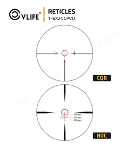 CVLIFE EagleFeather 1-6x24 LPVO Hunting Scope CQB with 30mm Cantilever Mount - Product Image 2