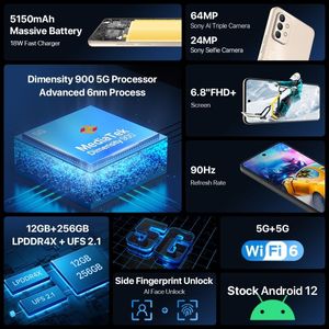 NUEVO <span class=keywords><strong>UMIDIGI</strong></span> <span class=keywords><strong>A13</strong></span> <span class=keywords><strong>Pro</strong></span> <span class=keywords><strong>Max</strong></span> 12GB+256GB 6.8 Pulgadas 5150mAh Teléfonos Móviles 5G Android 13 Smartphones - Product Image 2