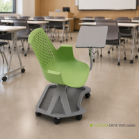 Chaise de formation scolaire moderne et bureau pliant avec roulettes en plastique PP pour usage domestique, bureau et commercial