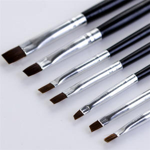 7Pcs Acrylic Handle Nylon Nail Art Brush <b>Set</b> <b>Crimped</b> Ferrule French Gel Painting Pens for Salon Manicure - Product Image 3