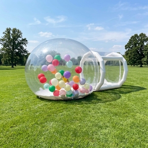 Vente flash - Maison à bulles gonflable en PVC transparent - Double tunnel - Dôme en cristal - <span class=keywords><strong>Tente</strong></span> <span class=keywords><strong>pour</strong></span> enfants - <span class=keywords><strong>Location</strong></span> <span class=keywords><strong>pour</strong></span> événements d'<span class=keywords><strong>anniversaire</strong></span> - Avec souffleur d'air - Product Image 3