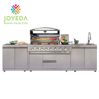 JOYEDA Nouvelle conception de cuisine extérieure au gaz Alfresco avec évier modulaire en acier inoxydable
