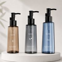 Bouteille de lotion en plastique PET de haute qualité sur mesure avec bouchon à vis carré et pompe pour soins de la peau, sérum, shampoing