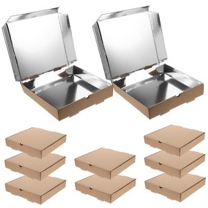 Boîtes en papier ondulé pliables haut de gamme personnalisées avec doublure en feuille d'aluminium imprimée de logo pour l'expédition d'avions de pizzas Matériaux recyclés - Product Image 1