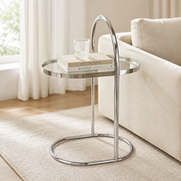 Table d'appoint ronde moderne avec cadre en métal doré et plateau en bois, marbre, bambou ou résine, table basse pour salon, OEM ODM