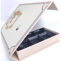 Boîte cadeau en carton rigide de luxe, logo personnalisé, gaufrage, fermeture magnétique, emballage avec séparateur pour biscuits, bonbons, desserts
