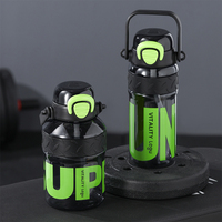 Botella de Agua Deportiva de Gran Capacidad, Moderna, Personalizada, Libre de BPA, Ecológica, Material Tritan, con Pajita, para Viajes