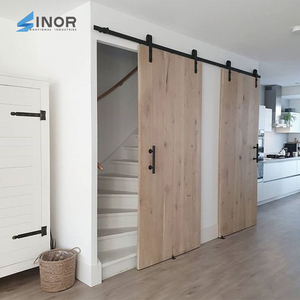 Porte de grange en bois massif de qualité supérieure, finition excellente, texture fine, surface lisse, sans bavures, sûre, pour chambre à coucher ou placard - Product Image 5