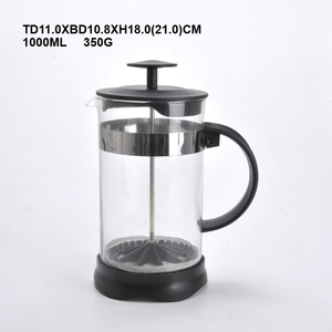 Cafetera a presión francesa de vidrio, 4 tazas de <span class=keywords><strong>1000</strong></span> <span class=keywords><strong>ml</strong></span> (34 oz.), émbolo para té, hojas de té sueltas o café, color negro - Product Image 6