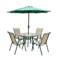 2024 Bestseller Garten Set Möbel Klappstühle Tisch mit Sonnenschirm Patio Dining Set