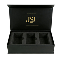 Boîte cadeau de luxe en carton rigide mat noir avec logo personnalisé, fermeture magnétique pliable, emballage pour produits de beauté et de soin de la peau