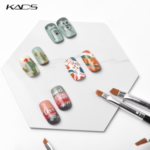 KADS Professional Nylon Gel <b>Nail</b> Brush Set Flat Angled Head <b>Nail</b> Art Painting <b>Extension</b> Brush Durable for Salon Use Wholesale - Product Image 6