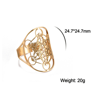 <span class=keywords><strong>Anillo</strong></span> de Metatrón de acero inoxidable con <span class=keywords><strong>sello</strong></span> de Ángel para <span class=keywords><strong>mujer</strong></span>, anillos geométricos de los kabbols de jardín, con diseño de San Valentín - Product Image 6