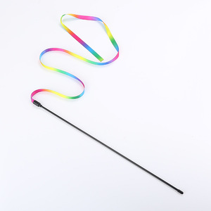 Wholesale Eco-Friendly Plastic Laser <b>Toy</b> Rainbow <b>Cat</b> Charmer <b>Interactive</b> Colorful Ribbon Durable Kitten Exercise Manual Daily - Product Image 1
