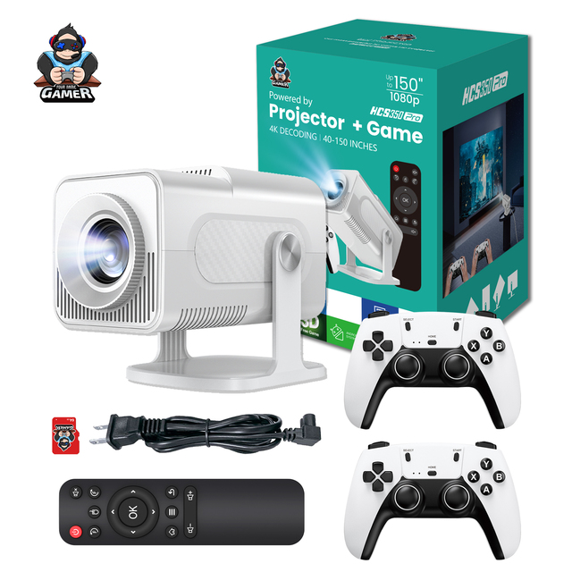 Top Rated ZOKU HCS350 PRO Laser Projector H713 Quad Core BT5.4 Remote Control 1920 1080P Android 11 450 Lumens Portable 1GB/8GB
