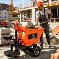 Chariot à cendres électrique assis-debout en promotion usine, idéal pour les chantiers de construction, le transport de béton et les petites exploitations agricoles