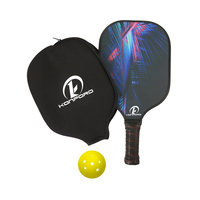 Paleta de Pickleball OEM, Selecta, superficie de carbono sin tratar, superficie de abrasión de carbono, logotipo impreso, juego de raqueta de bola de pepinillo de mayor potencia