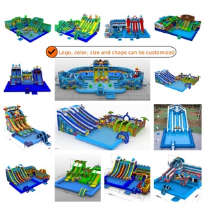 Outdoor Dolphin Large Inflatable Swimming <strong>Pool</strong> with Water Slide Pirate Ship Kids Inflatable <strong>Ground</strong> Splash Water Park Slide - Product Image 5