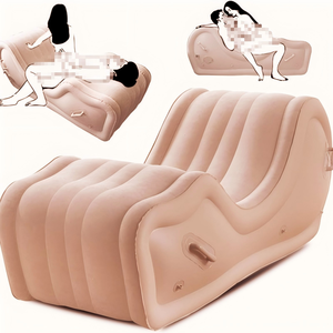 <b>Inflatable</b> <b>Sofa</b> with Built-in Pump, Portable Waterproof Flocked PVC for Camping Beach Outdoor - Product Image 1