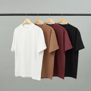 เสื้อยืดสไตล์อเมริกันเรโทรลำลอง ผ้าคอตตอนเนื้อหนัก 300 กรัม แขนสั้น รุ่นซัมเมอร์ เนื้อผ้าระบายอากาศ สีพื้น ทรงหลวม - Product Image 5