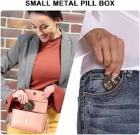Contenitore Portatile in Metallo per Medicinali, Impermeabile, Organizzatore Giornaliero per Vitamine e Integratori