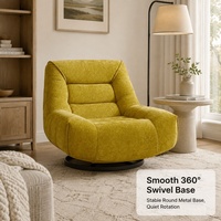 Fauteuil de relaxation pivotant à coussin segmenté, revêtement en chenille, pour la maison, l'hôtel et la réception, fabriqué à Foshan