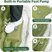 Matelas de camping gonflable ultra-léger et durable avec pompe à pied intégrée et oreiller, tapis de couchage portable et imperméable – Offre spéciale