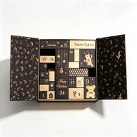 Boîte de calendrier de l'avent de Noël personnalisée avec logo, vente en gros, impression, emballage vide pour produits de beauté, coffret cadeau de maquillage 25 jours