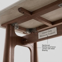 Table à manger ronde moderne en pierre frittée écologique de luxe avec base en bois massif naturel pour l'école et l'hôtellerie