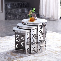 Nouvelle arrivée, table basse moderne en marbre, ensemble de 3 pièces, meubles de salon, intérieur