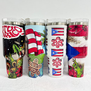 Bán Buôn 40 Oz Puerto Rico Cup Dominica Cộng Hòa Cup Tùy Chỉnh 40 Oz Hai Lớp Thép Không Gỉ Cách Điện Cốc Với Rơm - Product Image 3