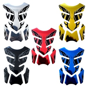 เปลวไฟของน้ํามันและแก๊สป้องกัน Fishbone 3D ถัง Pad สติกเกอร์ฟิล์มสติกเกอร์รถจักรยานยนต์ถัง Pad สติกเกอร์สําหรับ <span class=keywords><strong>Honda</strong></span> Yamaha - Product Image 1