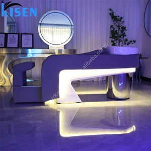 KISEN Fauteuil de lavage moderne inclinable pour salon, lit de spa capillaire, lavabo de massage thaïlandais avec LED - Product Image 1