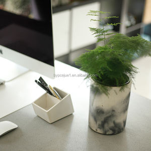 Vaso in <span class=keywords><strong>Cemento</strong></span> con Motivo a Inchiostro Lavato, <span class=keywords><strong>Design</strong></span> Cilindrico Creativo, Decorazione Moderna Minimalista per Interni, Balcone e Soggiorno - Product Image 5