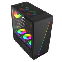 Panneau avant en fibre de carbone en vrac avec refroidisseur d'alimentation RGB de luxe blanc pour boîtier PC de gaming