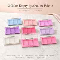 Palette de fards à paupières vide ISMAN 3 couleurs, étui carré pour blush, couvercle à clapet, emballage cosmétique en plastique PS rose, vente en gros, logo personnalisé