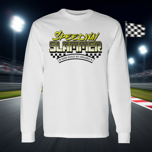 T-shirt à manches longues Speedway Slammer, blanc, col rond, chemise promotionnelle - Product Image 3
