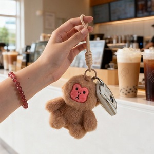 En gros, Jouets en peluche doux et mignons Singe doré, Macaque du zoo, Porte-clés en peluche de dessin animé, Poupées, Souvenirs, Décoration d'événements, Cadeaux pour enfants - Product Image 2