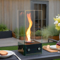 Cheminée de table avec foyer à flamme en spirale sans fumée avec vraie cheminée Cyclone en verre pour la décoration de jardin extérieur
