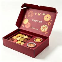 Faltbare Keks- und Schokoladenbox mit Sojatinte-Design und Saucenfach, recycelbare Snack-Geschenkboxen für Cupcakes, Macarons, Donuts, Kekse und Kuchen