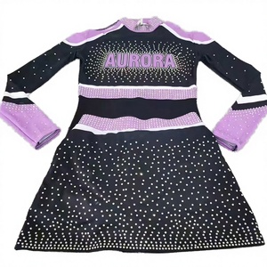 Ensemble d'uniformes de cheerleading personnalisés OEM ODM Vatten – Haut classique à rayures en V, tenue de cheerleading sublimée en Spandex et Polyester pour écoles et clubs - Product Image 2